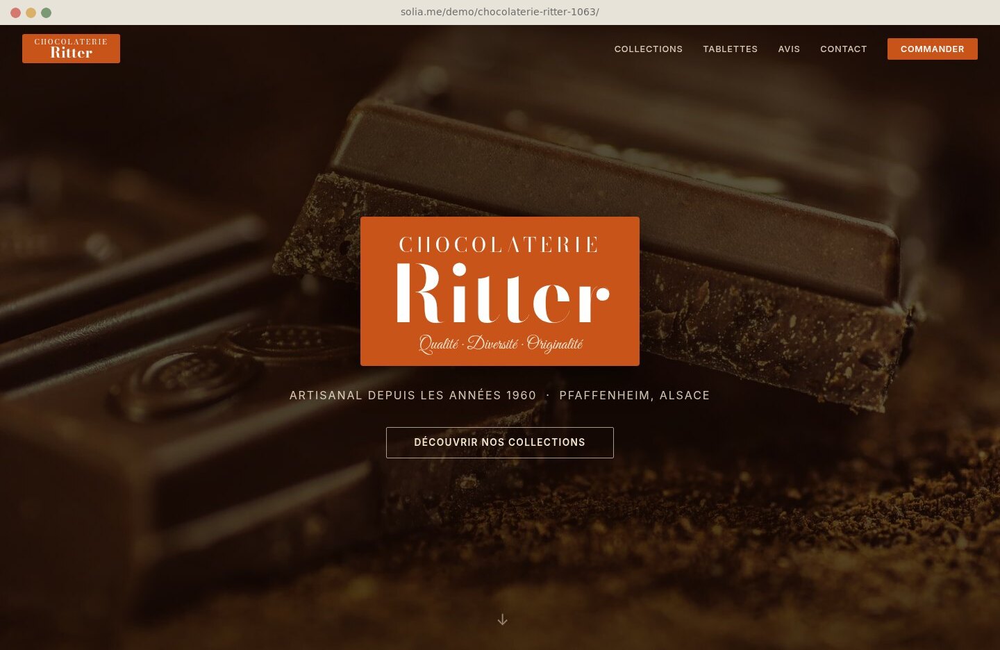 Refonte Chocolaterie Ritter