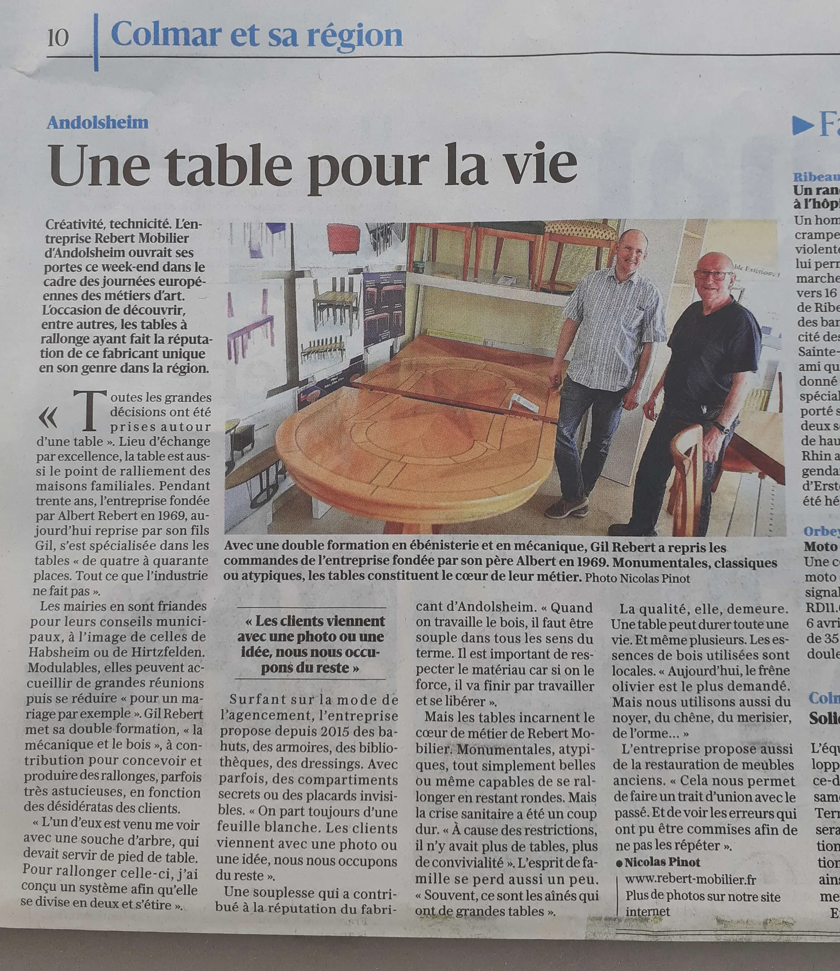 « Une table pour la vie »