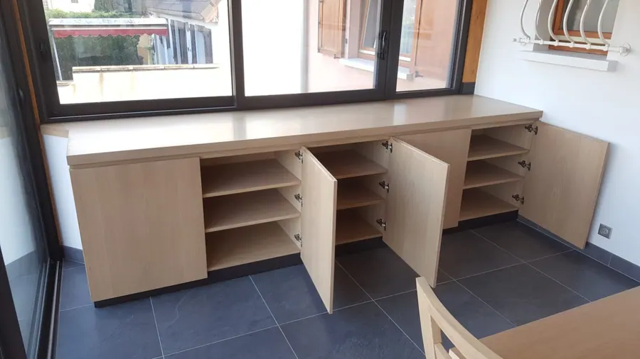 Enfilade en chêne cinq portes sur mesure