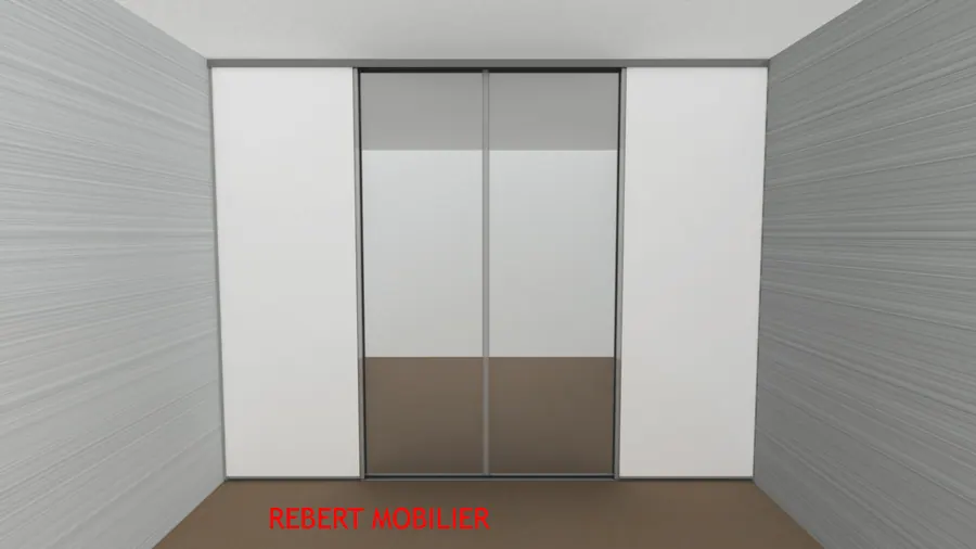 Placard à deux miroirs. Placard deux portes à miroirs.
